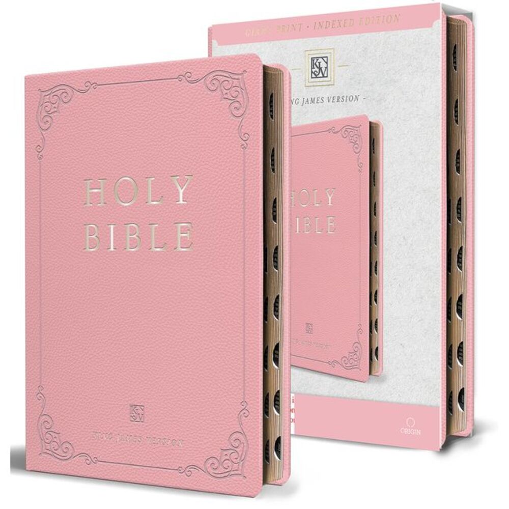 KJV Holy Bible, Giant Print Thinline Large Format, Pink Premium Imitation Leathe